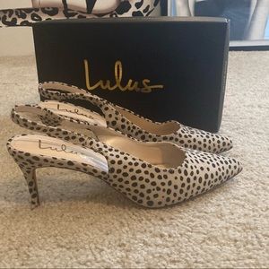 Lulu’s Christa cheetah sling black size 7.5